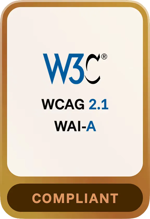 W3C WCAG 2.1 WAI-A compliant